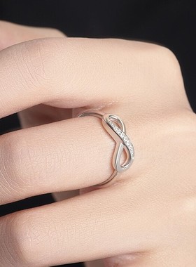 925纯银数字8爱无限大戒指女生