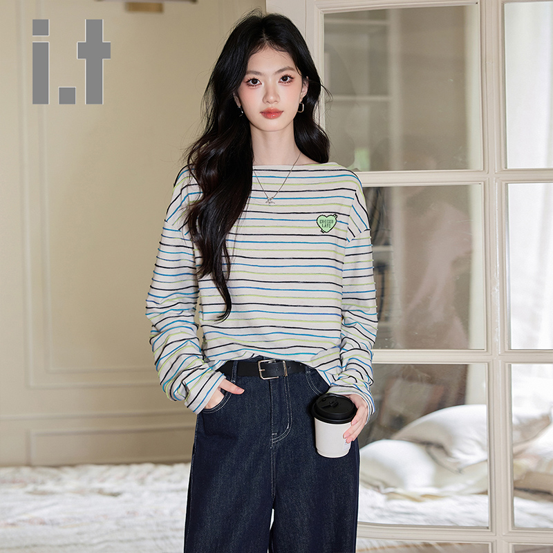 CHOCOOLATEit条纹爱心休闲风长袖