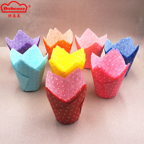 国外热销防油烘焙用玛芬杯子蛋糕纸托纸杯耐高温5cm底50只 需模具