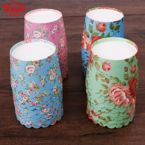 外贸出口硬质耐高温纸杯烘焙模具蛋糕纸托耐烤杯5cm底24只