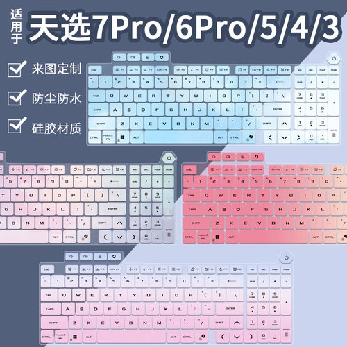 适用华硕华硕天选4Plus/天选3Plus天选6 Pro游戏本渐变键盘保护膜