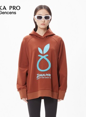 ZUKKA PRO卓卡卫衣2022新款女橙色秋季连帽宽松纯棉