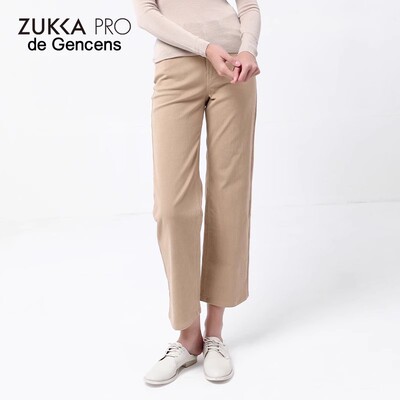 de Gencens卓卡女装秋冬季新款经典修身九分裤阔腿裤长裤休闲裤