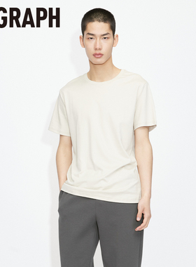 M-GRAPH卓卡夏季新品纯色圆领套头简约长袖短袖黑白色打底T恤