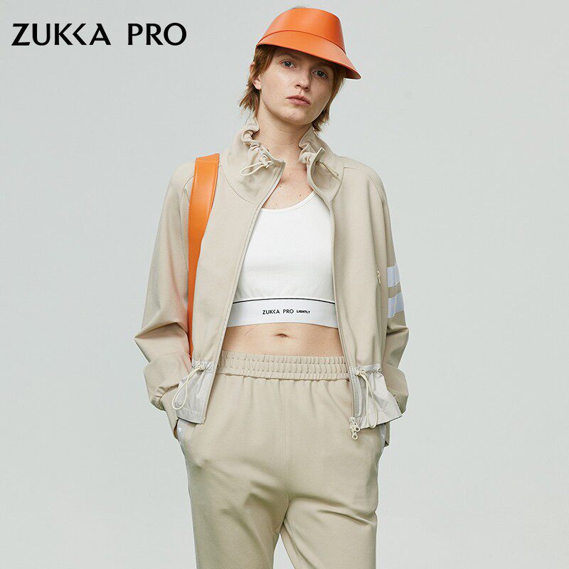 ZUKKA PRO卓卡外套女新款短款立领休闲拉链设计感卫衣外套