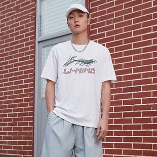 宽松圆领半袖 款 户外运动休闲透气体恤上衣 T恤男2026夏季 李宁短袖