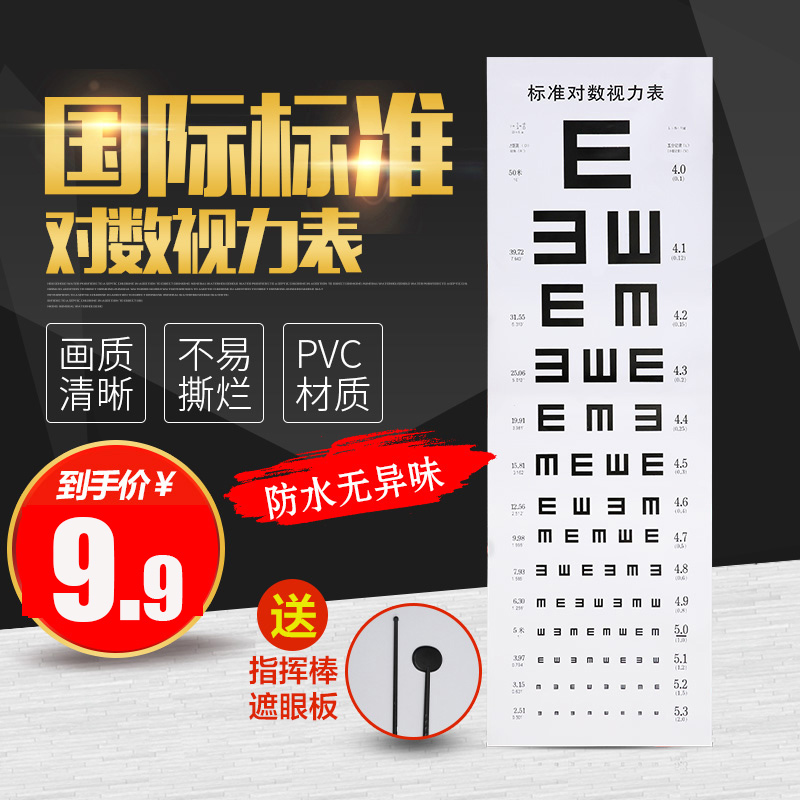 视力表挂图标准儿童家用国际对数测试灯箱测眼睛e字卡通幼儿园5米-封面