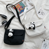 小包包女斜挎帆布包韩版 百搭小清新方包ins风日系休闲学生单肩包