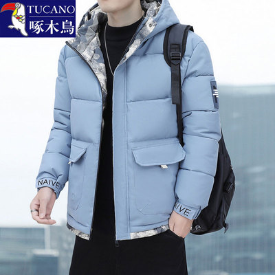 啄木鸟羽绒服男士2025新款潮牌加厚保暖帅气衣服短款冬装外套男装