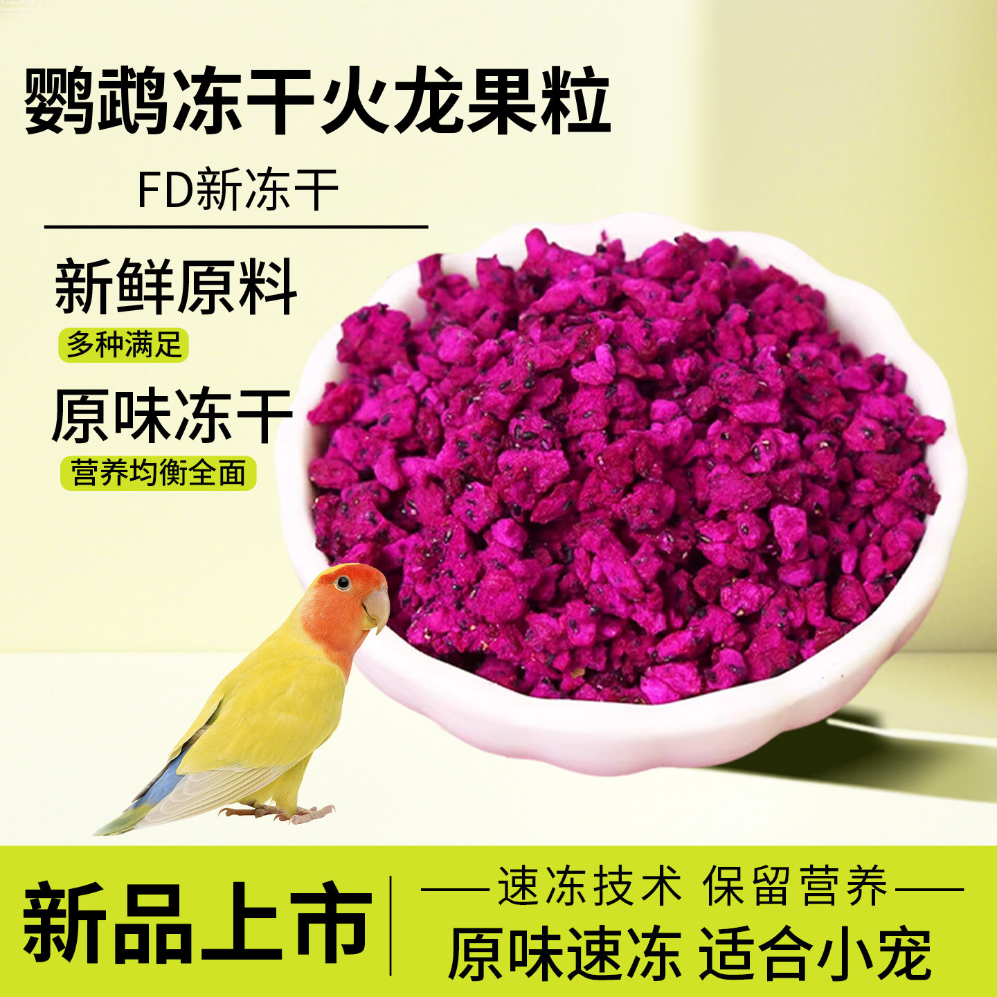 鹦鹉火龙果冻干速冻火龙果小颗粒酥脆营养美味鸟零食饲料和尚粮