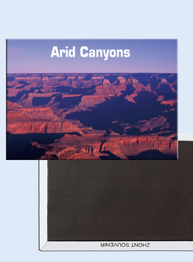 卡通美国 夕阳下的干旱峡谷美景24325磁性冰箱贴个性创意