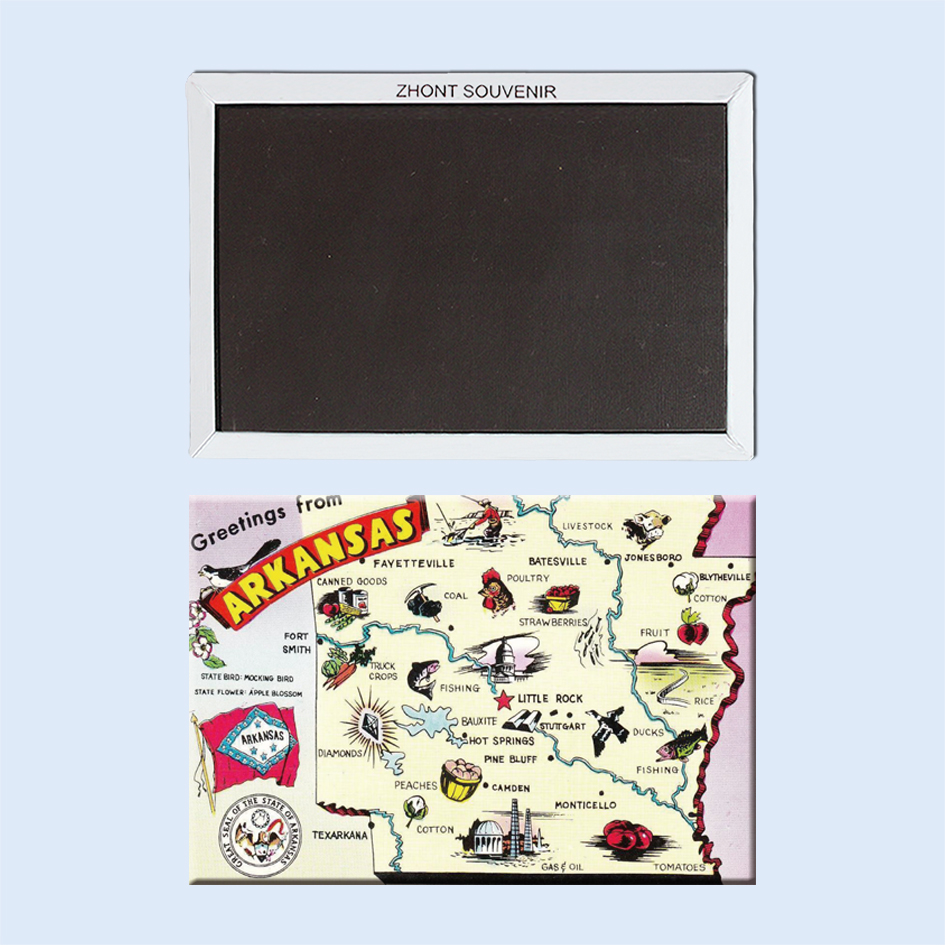 美国阿肯色州地图 创意磁性冰箱贴 旅行纪念品 家居22189家居饰品