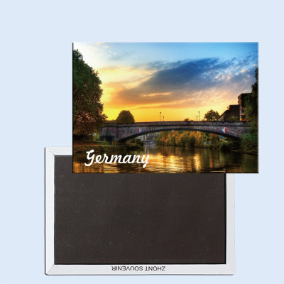 卡通德国 夕阳下静谧的小镇美景 磁性冰箱贴 24268个性创意