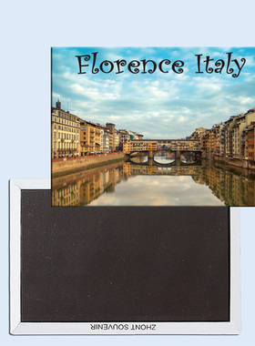 卡通意大利佛罗伦萨城市运河美景 磁性冰箱贴 24263个性创意