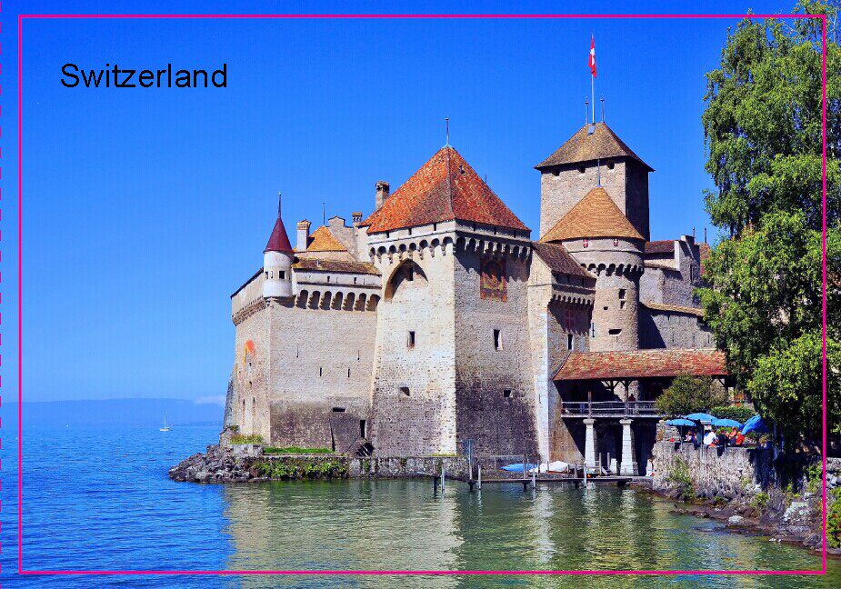 瑞士日内瓦 城市美景日内瓦湖西庸古堡 旅游礼品冰箱贴磁贴送朋友