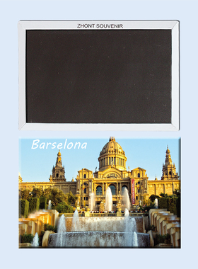 卡通西班牙 巴塞罗那 宫殿建筑美景 磁性冰箱贴  22538个性创意