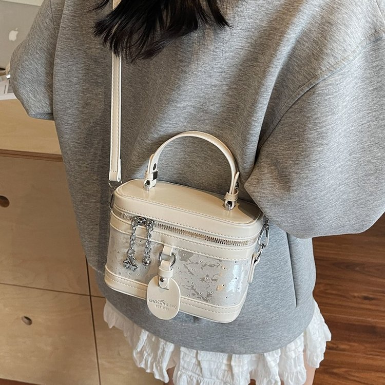 高级感流行复古国风盒子包简约时尚百搭单肩包手提包斜挎包通勤包