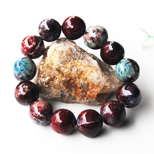 景德镇陶瓷饰品 大号窑变珠手链青花手链黑色串珠士款礼品