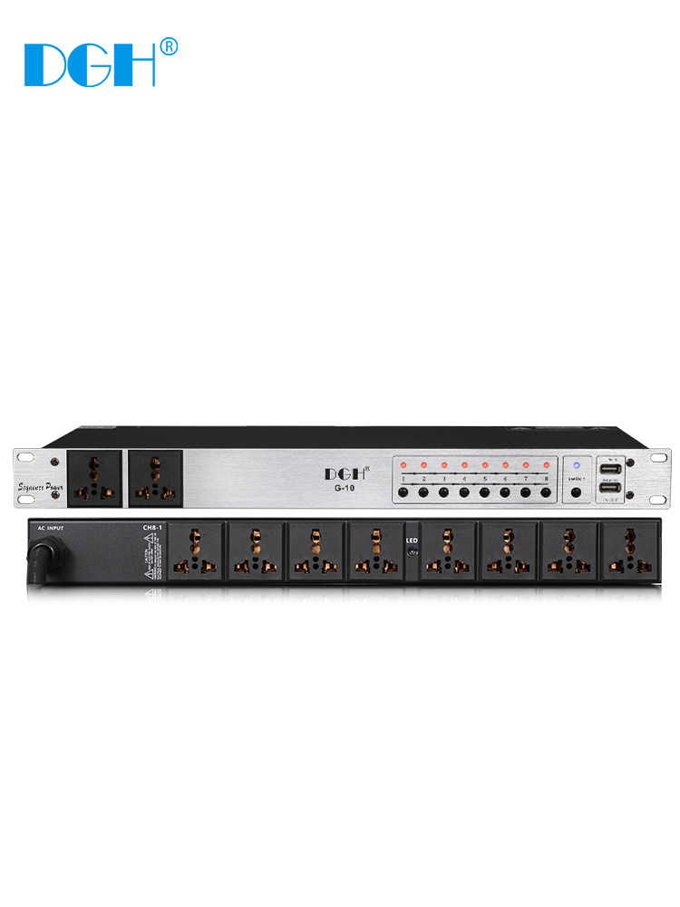 DGH professional 8-channel power sequencer 10 channel controller sequence manager independent control with filtering G-10