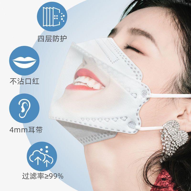 KF94韩版3d立体口罩女高颜值莫兰迪网红同款ins四层防护同色耳带