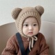 婴儿包头帽秋冬季 5个月新生儿胎帽保暖护耳帽男女宝宝帽子1岁