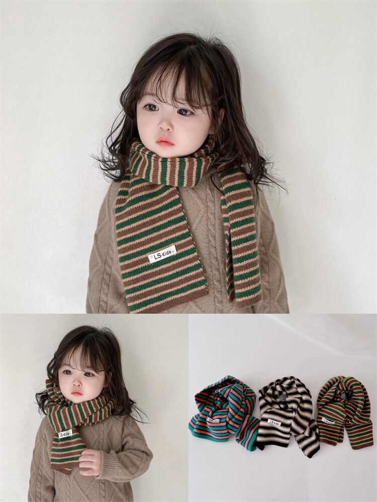스카프 가을 겨울 소녀 긴 두꺼운 소년과 소녀 다목적 양모 니트 어린이 스카프 유행과 따뜻한