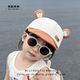 婴儿帽子春秋季 遮阳鸭舌帽可爱小熊男女童软檐防晒棒球帽 宝宝薄款