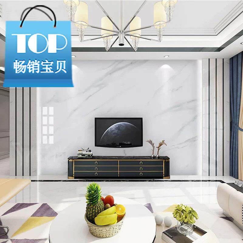 客厅电视瓷砖背景墙大理石微晶石高档大气现代简约石纹新h中式欧