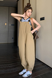 高级感超好看卡其色休闲裤2025新款女春秋束脚工装裤韩版宽松显瘦，女装连体裤，2C032