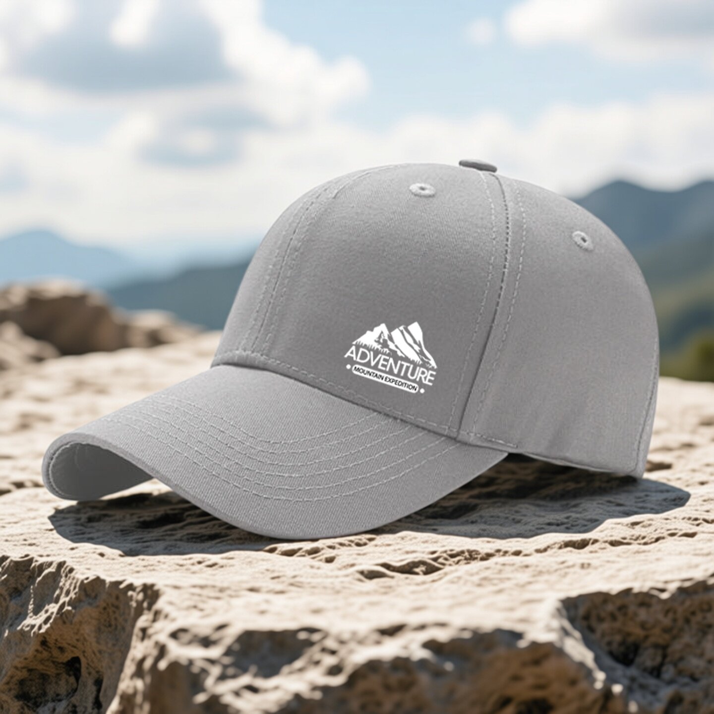 新款山峰印花棒球帽户外遮阳帽男女通用硬顶鸭舌帽休闲百搭旅游帽