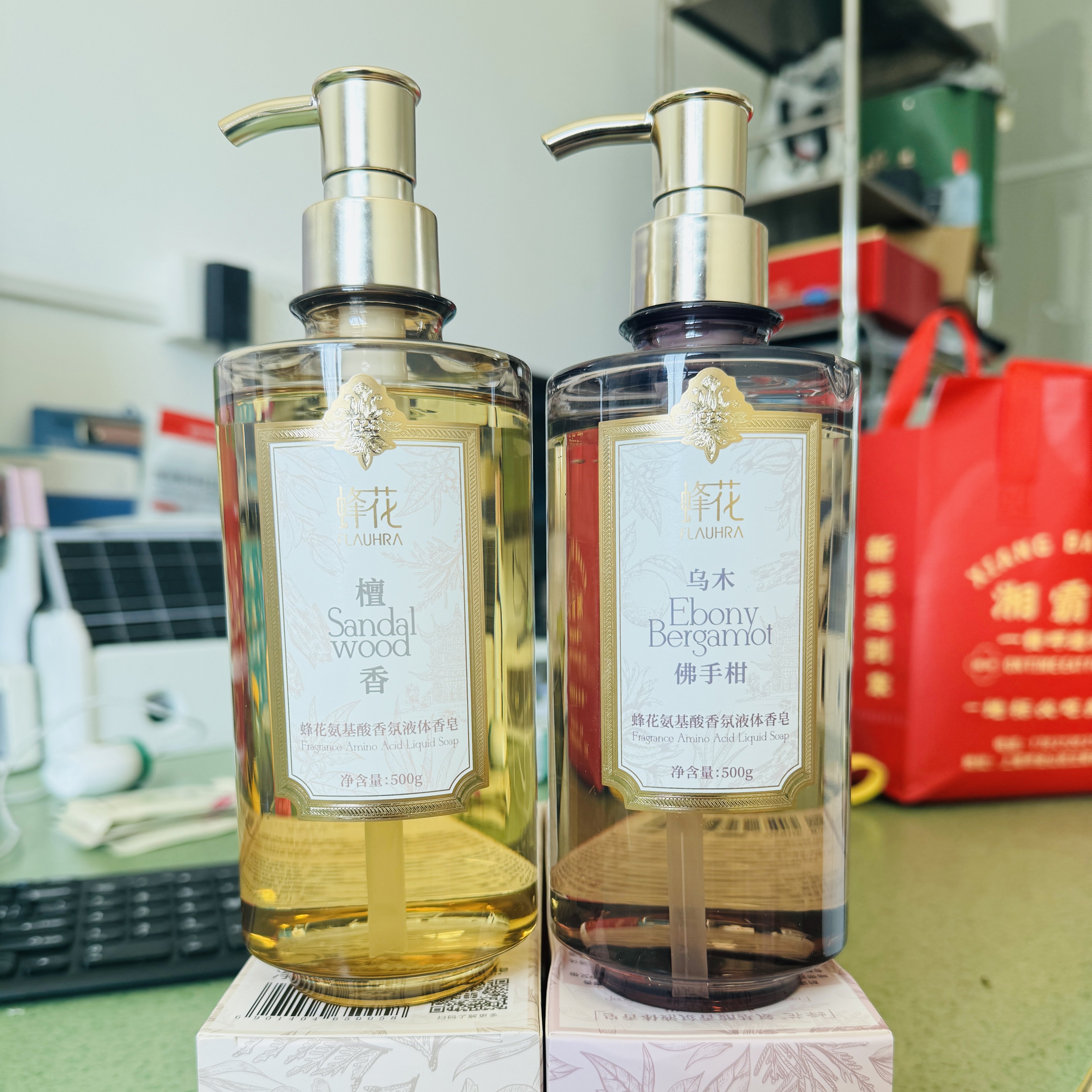 临期2026年10月 大瓶檀香沐浴露500g 氨基酸香氛液体香皂
