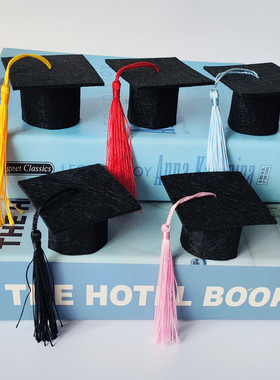 毕业季毛毡迷你博士帽蛋糕装饰摆件插件鲜花装饰学士帽道具