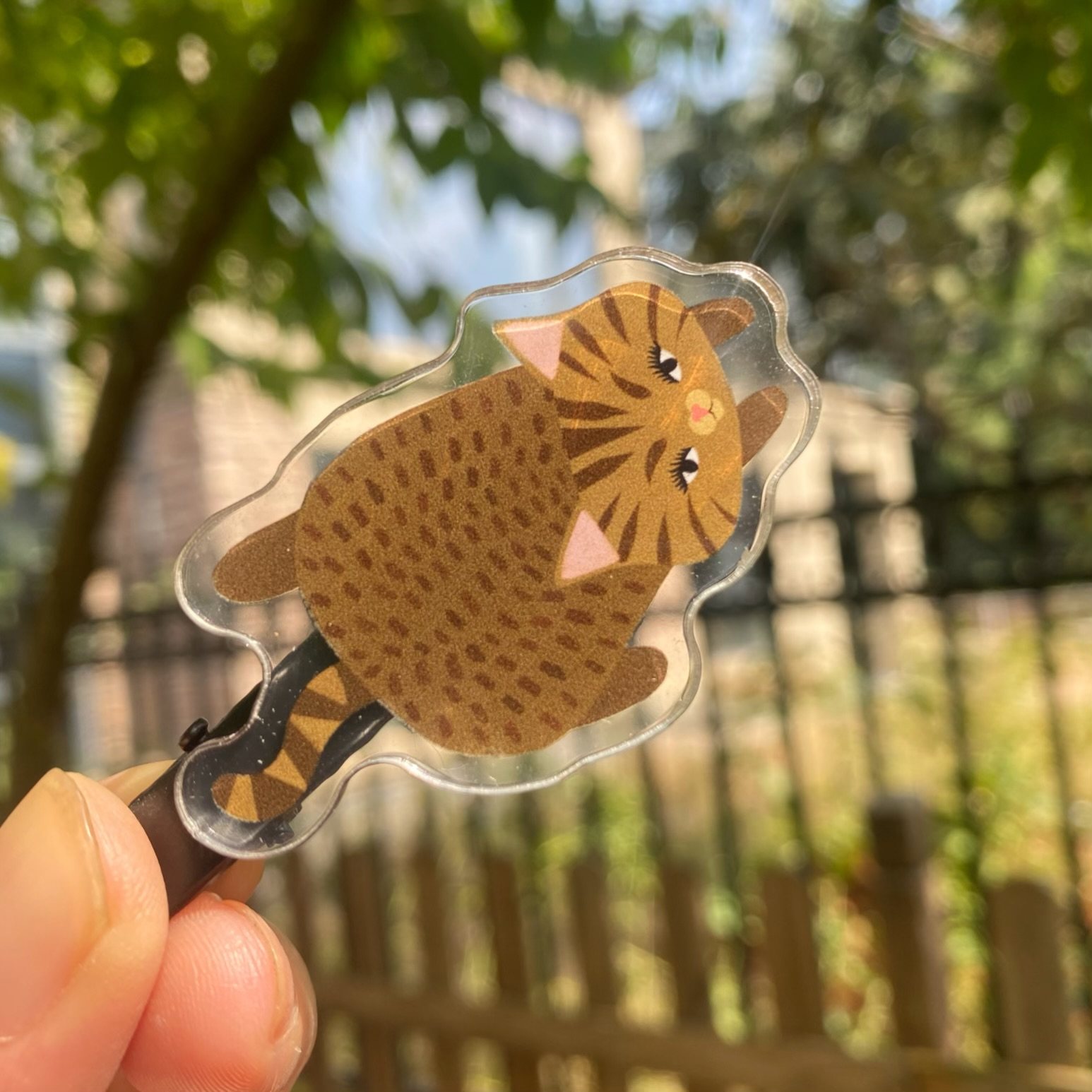 原创卡通猫咪亚克力鸭嘴夹发夹