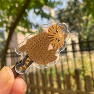 6折!李喜猫原创卡通猫咪可爱亚克力鸭嘴夹刘海夹边夹发夹