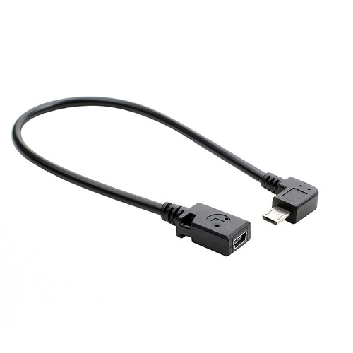 micro公转mini USB母弯头转接线迷你T型口90度弯头安卓转换MP3口