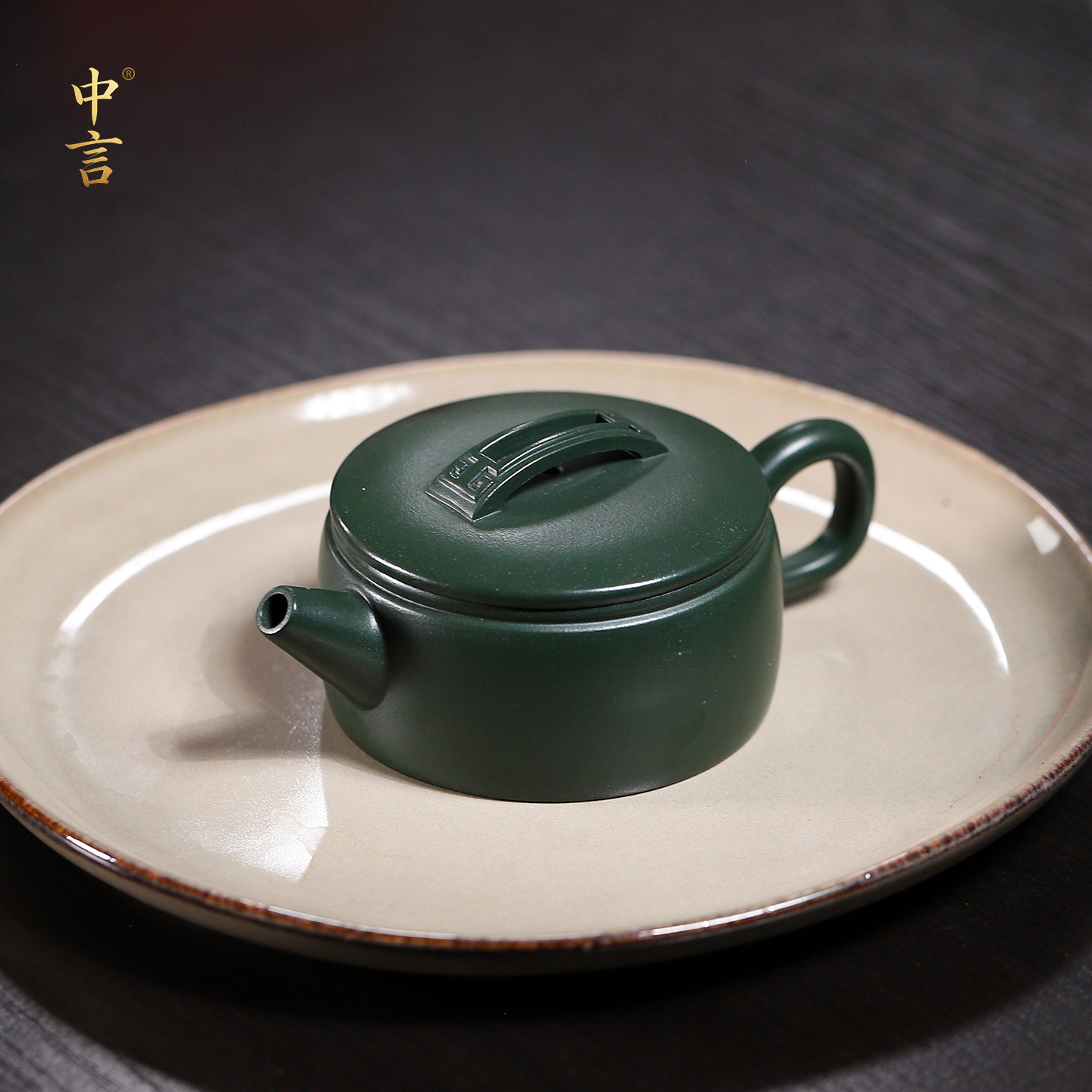 紫砂手工汉瓦大口圆壶好倒投茶