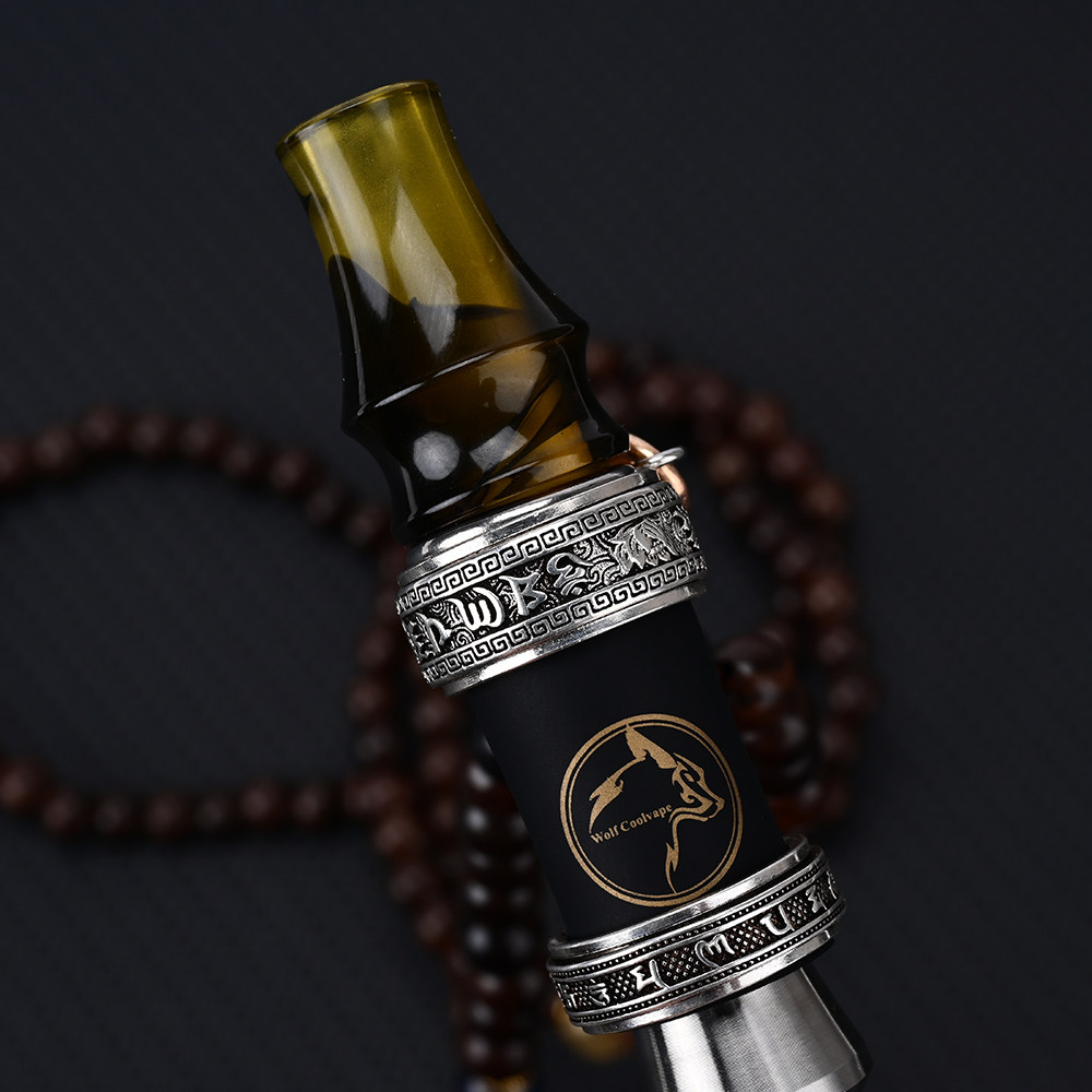 wolfcoolvape古铜银双轮可转木链烟具原装阿拉伯水烟配件树脂烟嘴