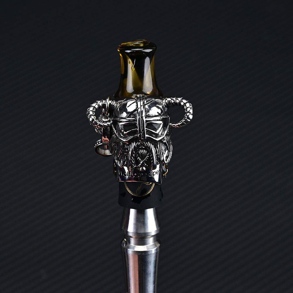 新款原装阿尔法赫水烟嘴树脂吸嘴朋克双面具装饰水烟嘴Hookah配件