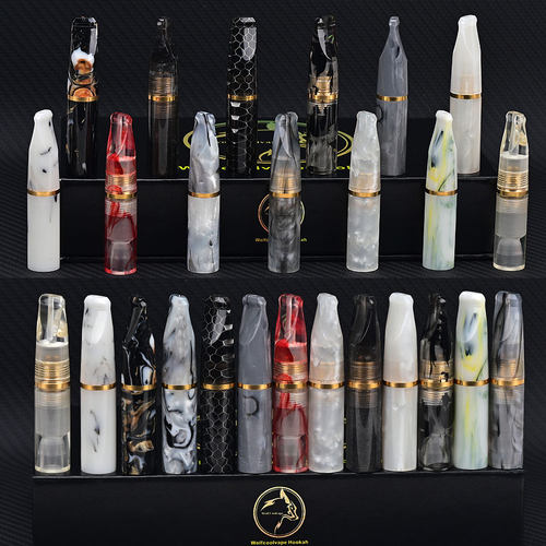 7公分树脂烟嘴9MM活性炭过滤芯粗中细通用香烟吸嘴白色