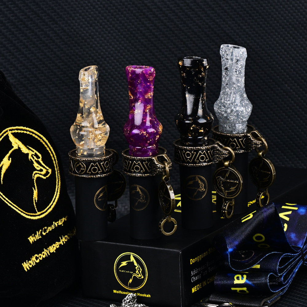 WOLF COOLVAPE阿尔法赫水烟嘴金箔树脂+复古环扣+私人挂链挂绳