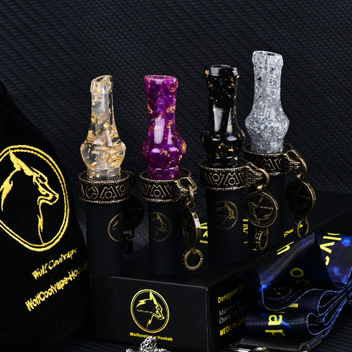 WOLF COOLVAPE阿尔法赫水烟嘴金箔树脂+复古环扣+私人挂链挂绳