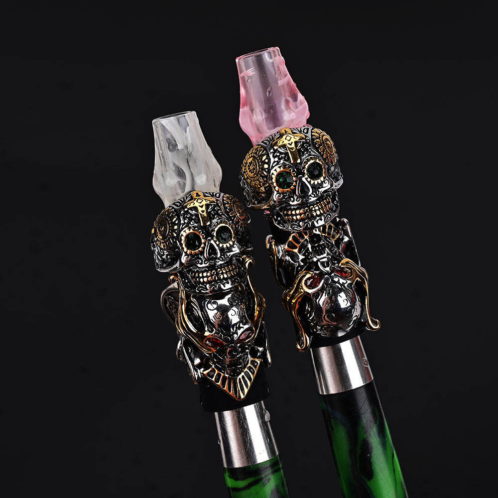 Hookah tips 树脂水烟嘴 316ss双面朋克风骷髅头装饰 水烟壶配件