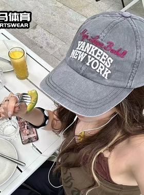 MLB专柜正品棒球帽25秋季新款复古字母百搭休闲鸭舌帽潮3ACPV185N