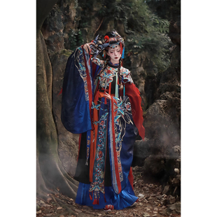 新汉服女【傩戏】明制大祭司戏曲风重工刺绣云肩汉元素套装秋冬款
