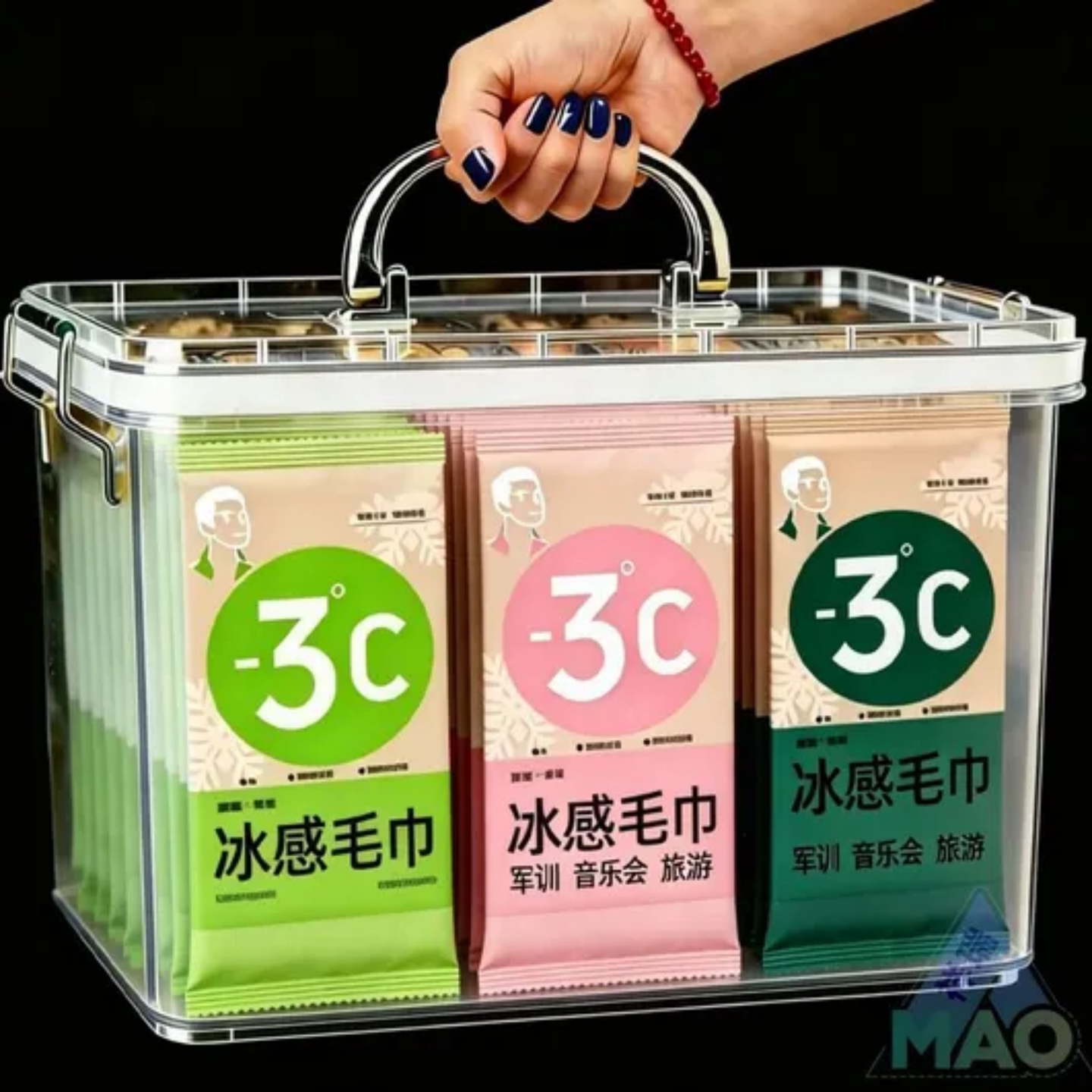 速冷冰贴冰感小毛巾便携户外挂脖湿巾冰凉贴夏季物理降温神器热销