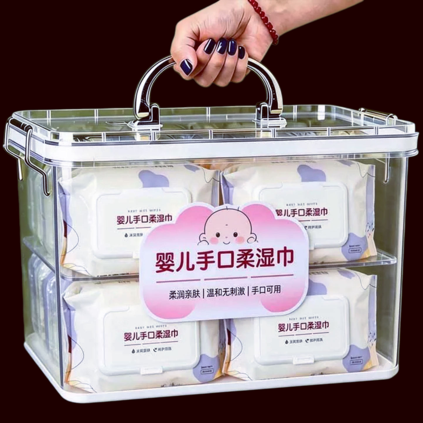 婴儿手口柔湿巾6包装温和无刺激柔润亲肤手口专用囤货特惠一次性