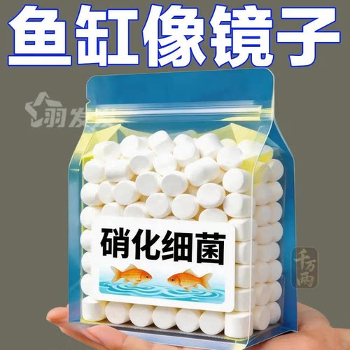鱼缸像镜子硝化细菌片剂净水水质稳定剂观赏鱼专用净化水质水用品