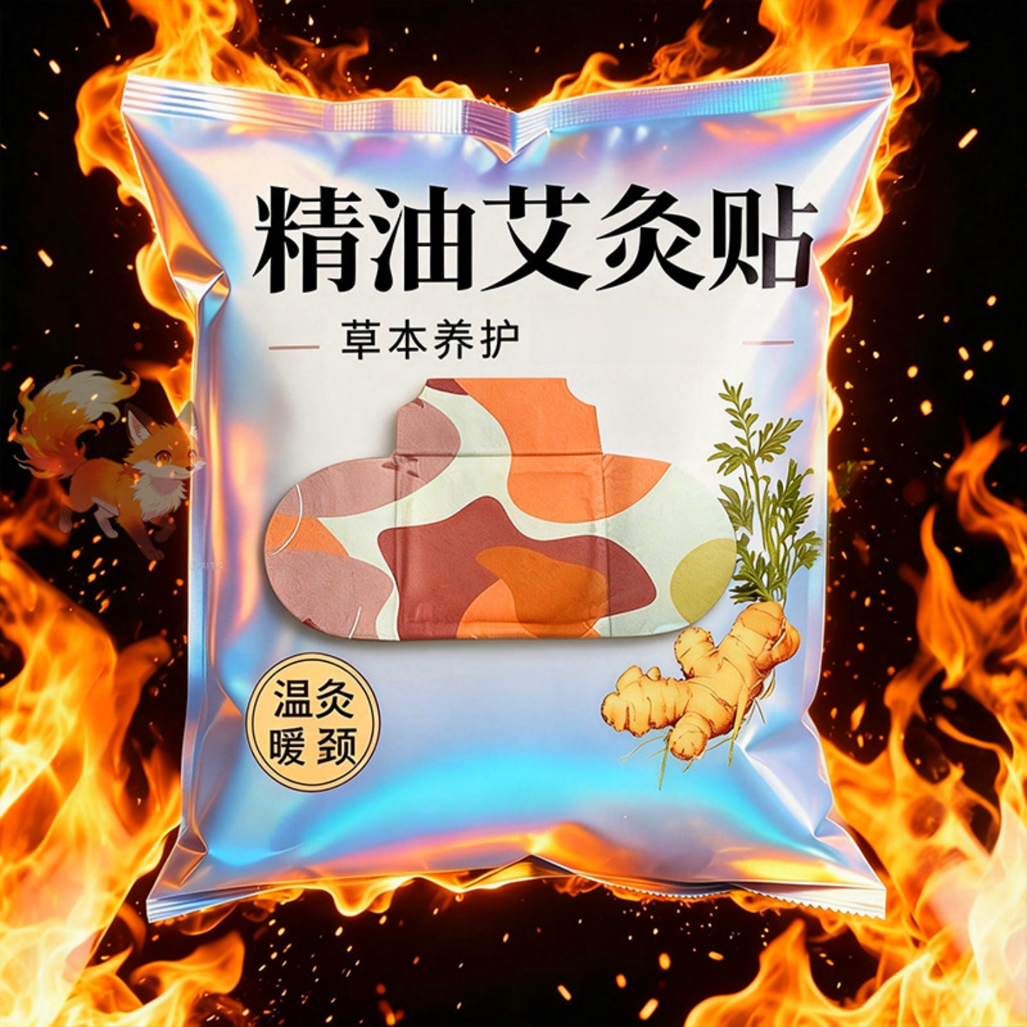 精油肩颈发热贴颈椎艾草腰椎膝盖自发热蕲艾灸贴热敷包艾灸贴暖贴