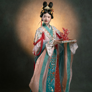 花朝记ｘ永乐宫｜珊瑚玉女｜晋制汉服大袖 襦交窬裙壁画神仙衣 直袖