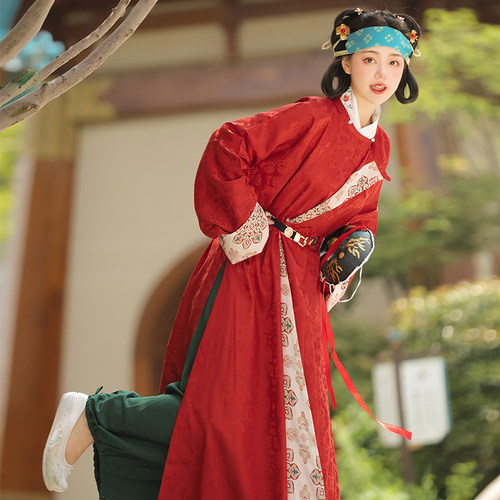 定织暗纹唐制汉服圆领袍